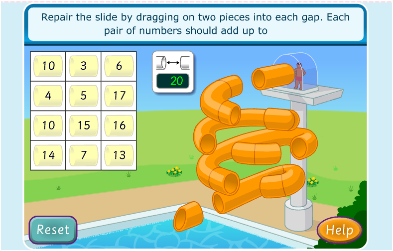 Waterslide Addition Game